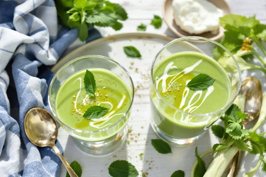 Velouté de courgettes à la menthe