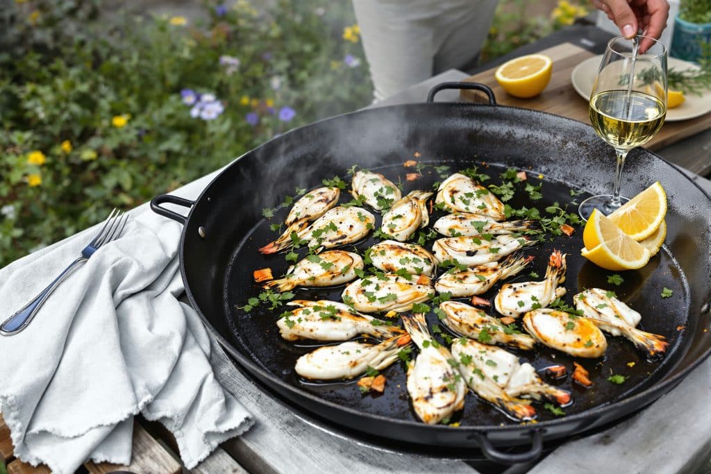 seiches à la plancha