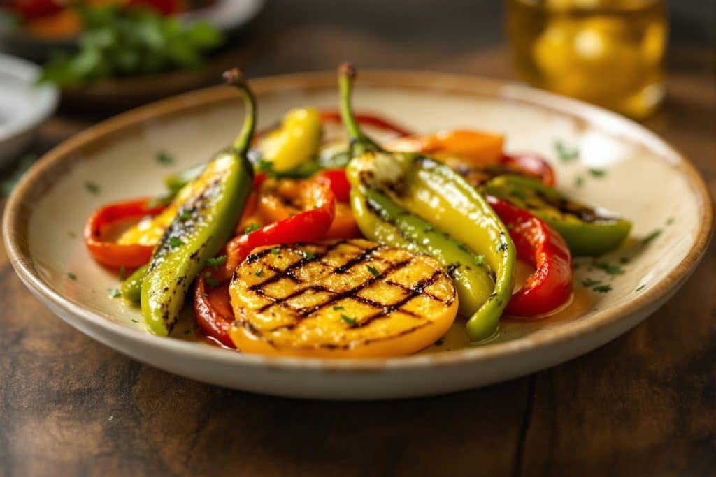 Poivrons grillés marinés