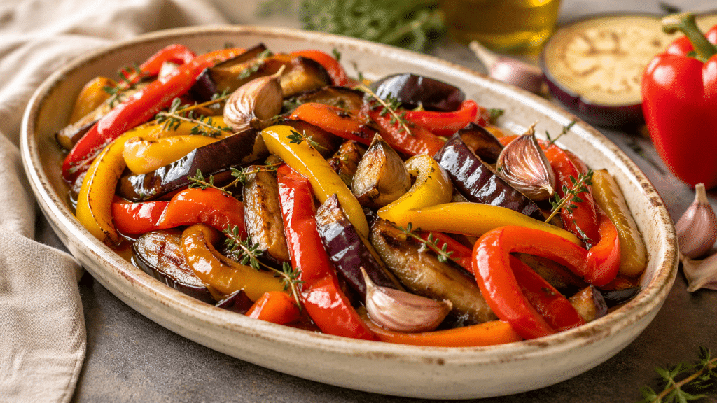 Poivrons et aubergines confits