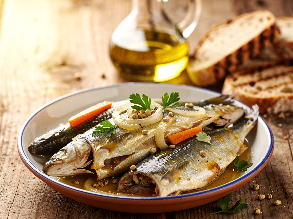 Sardines à l’escabèche
