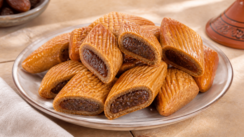Makrout aux dattes frit et miellé prêt à servir