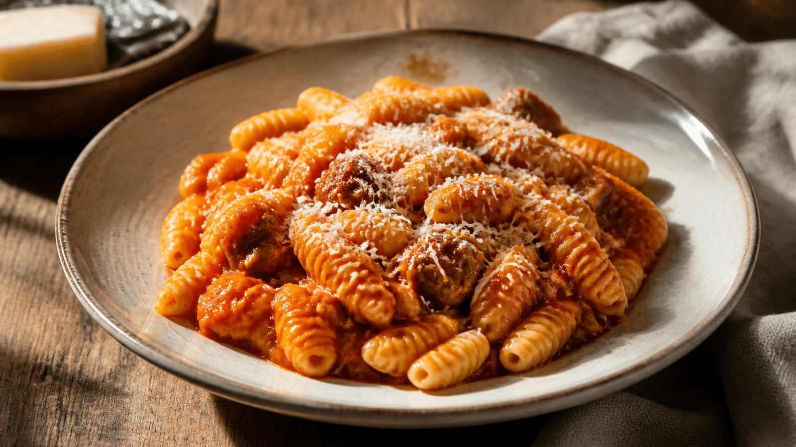 Malloreddus alla campidanese faits maison prêt à servir